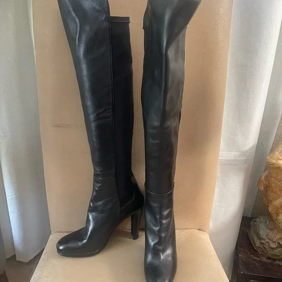 NEW in Box Stuart Weitzman Highway Black Over the Knee Boots - Picture 3 of 10